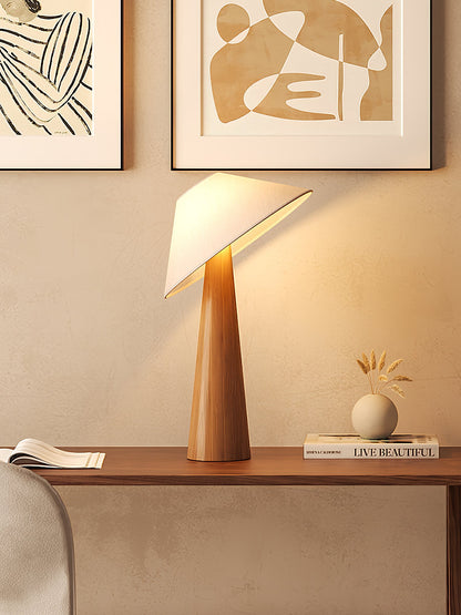 Tilt Hat Wooden Table Lamp