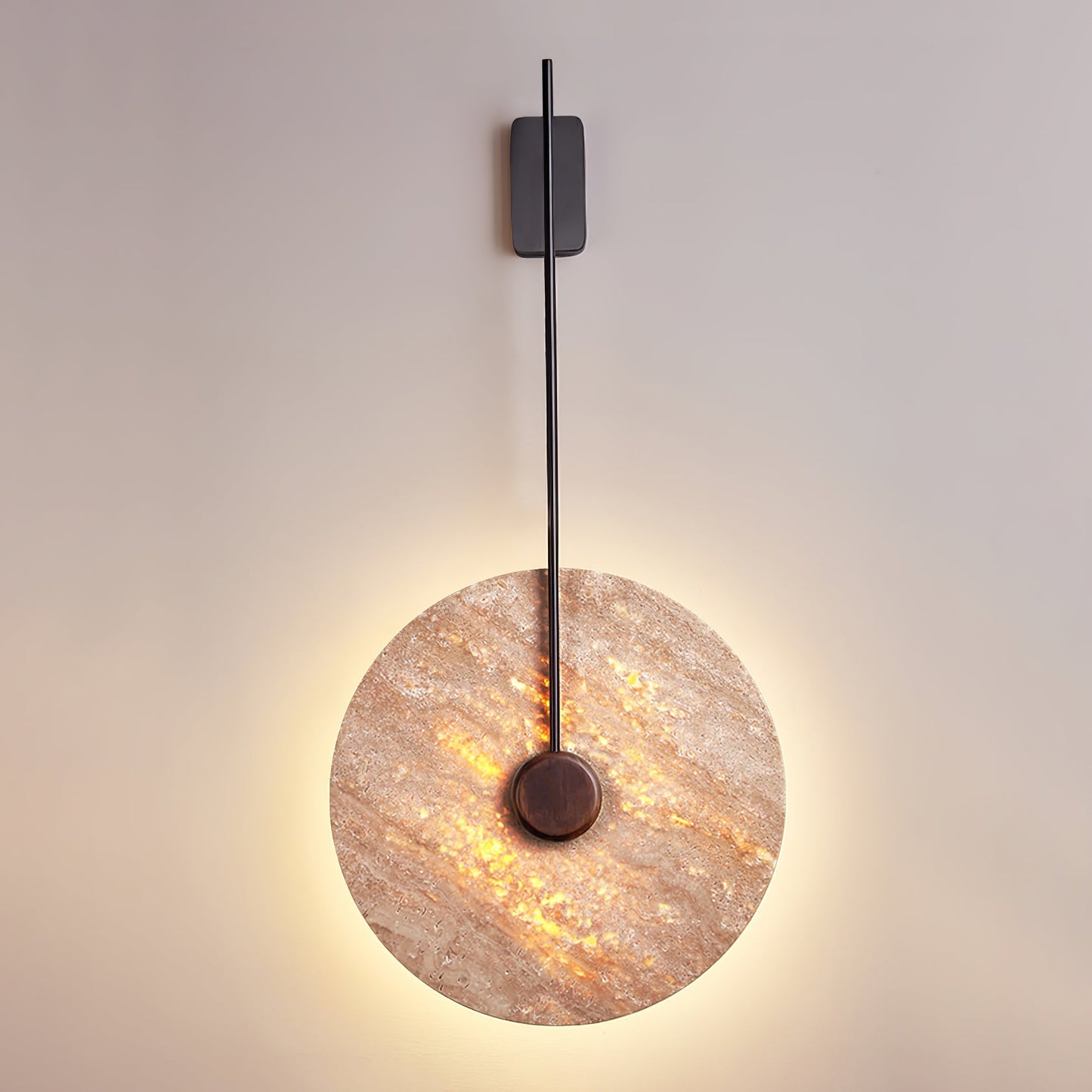 Travertine Disc Wall Lamp