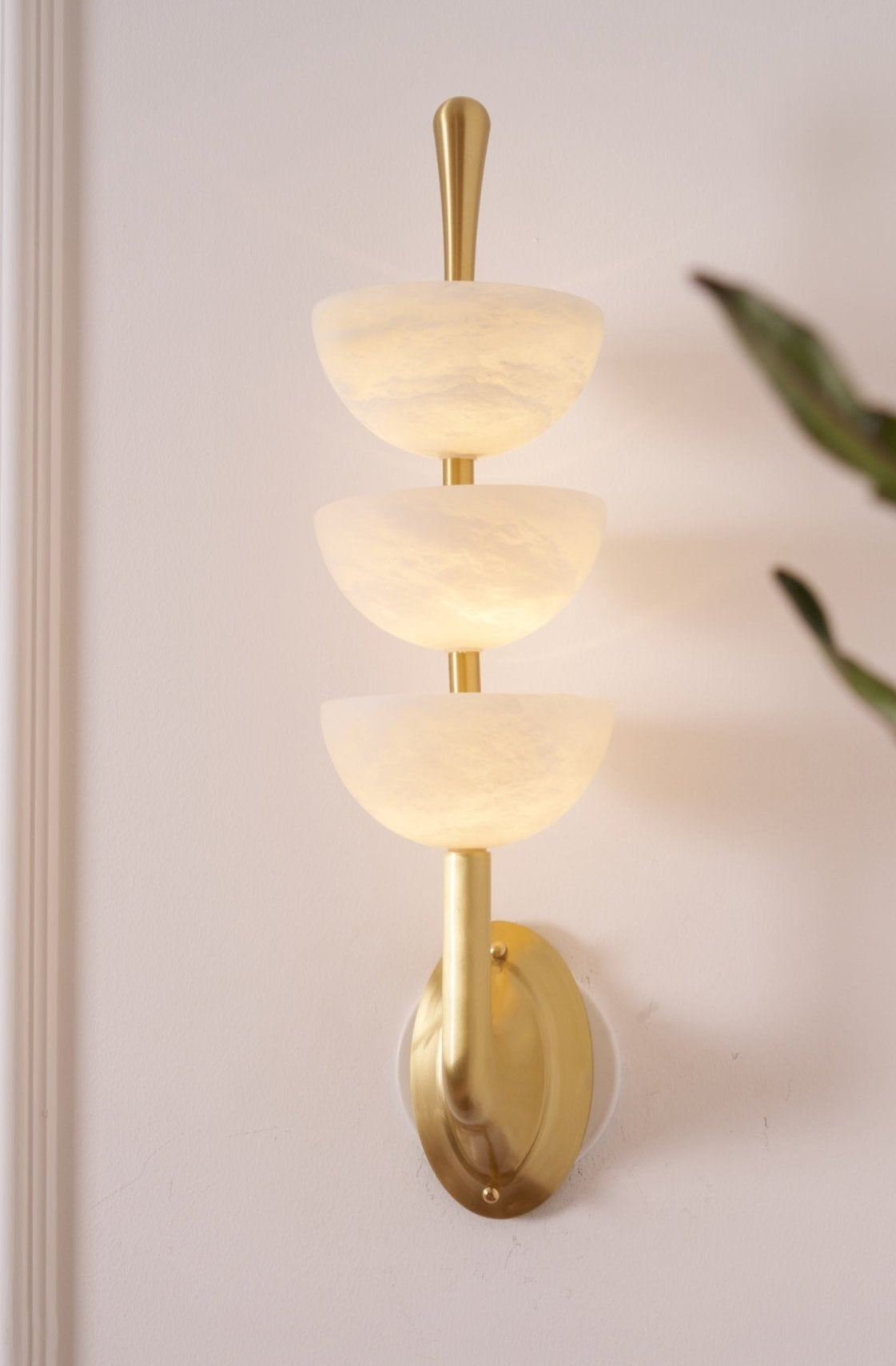 Triple Alabaster Wall Sconce