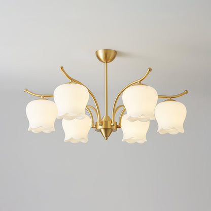 Tulip Brass Chandelier