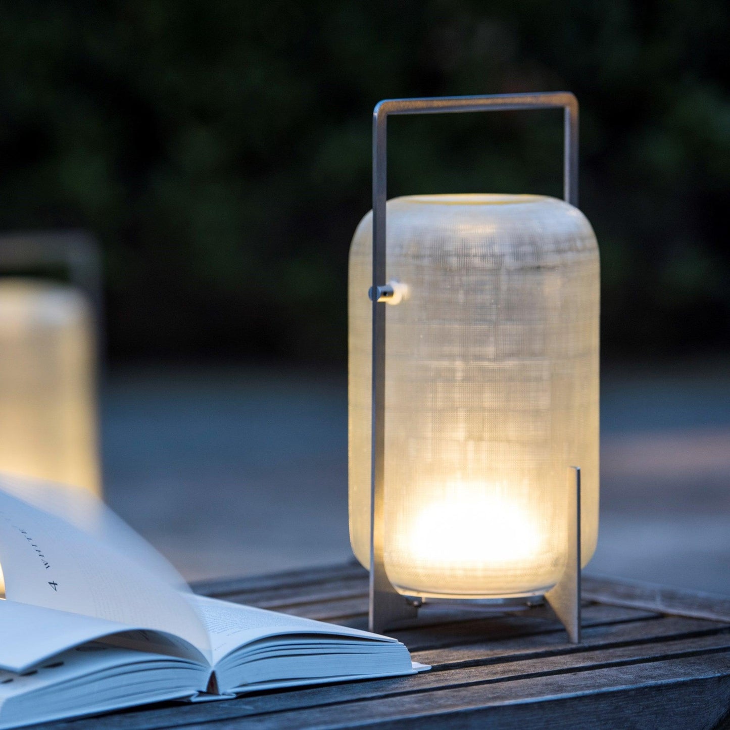 Steel Twilight Lantern Table Light