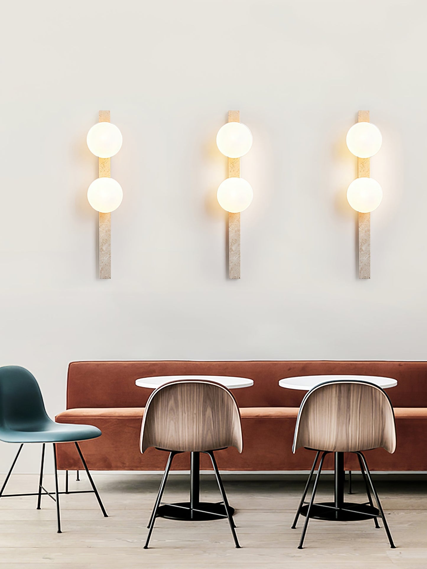 Vertical Travertine Wall Sconce