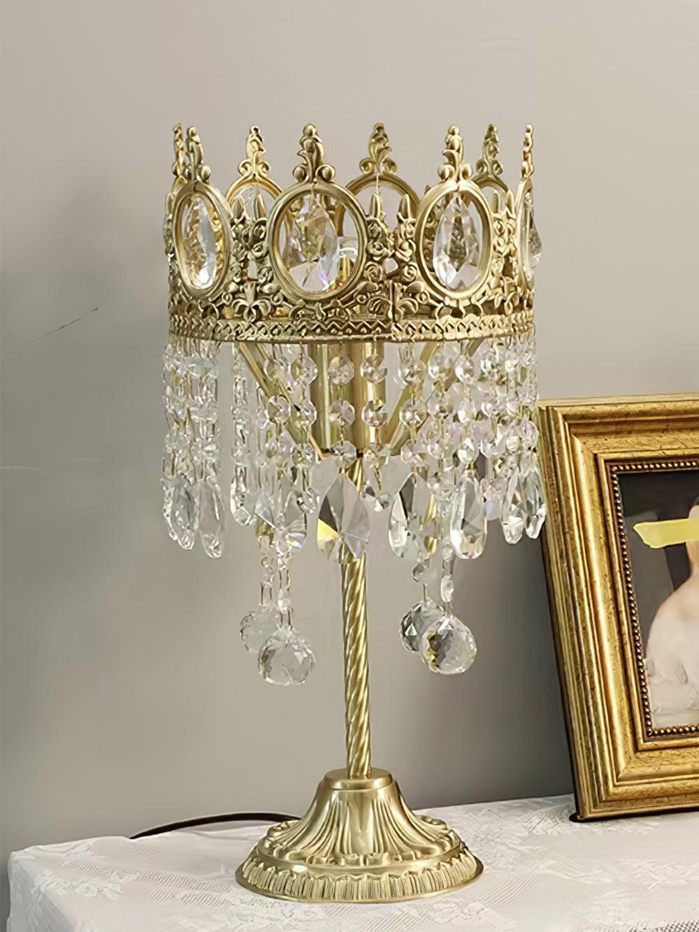 Vintage Kristall Tischlampe 