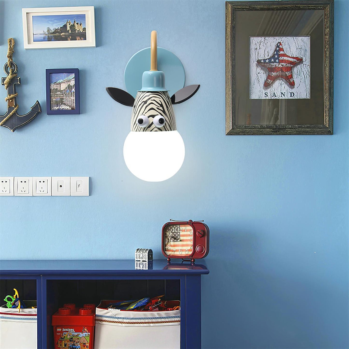 مصباح حائط للأطفال على شكل حيوانات كرتونية
