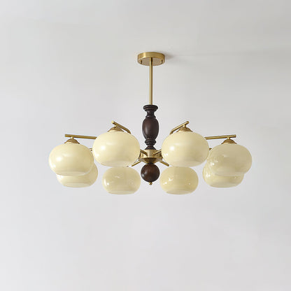 Walnut Beige Orb Chandelier