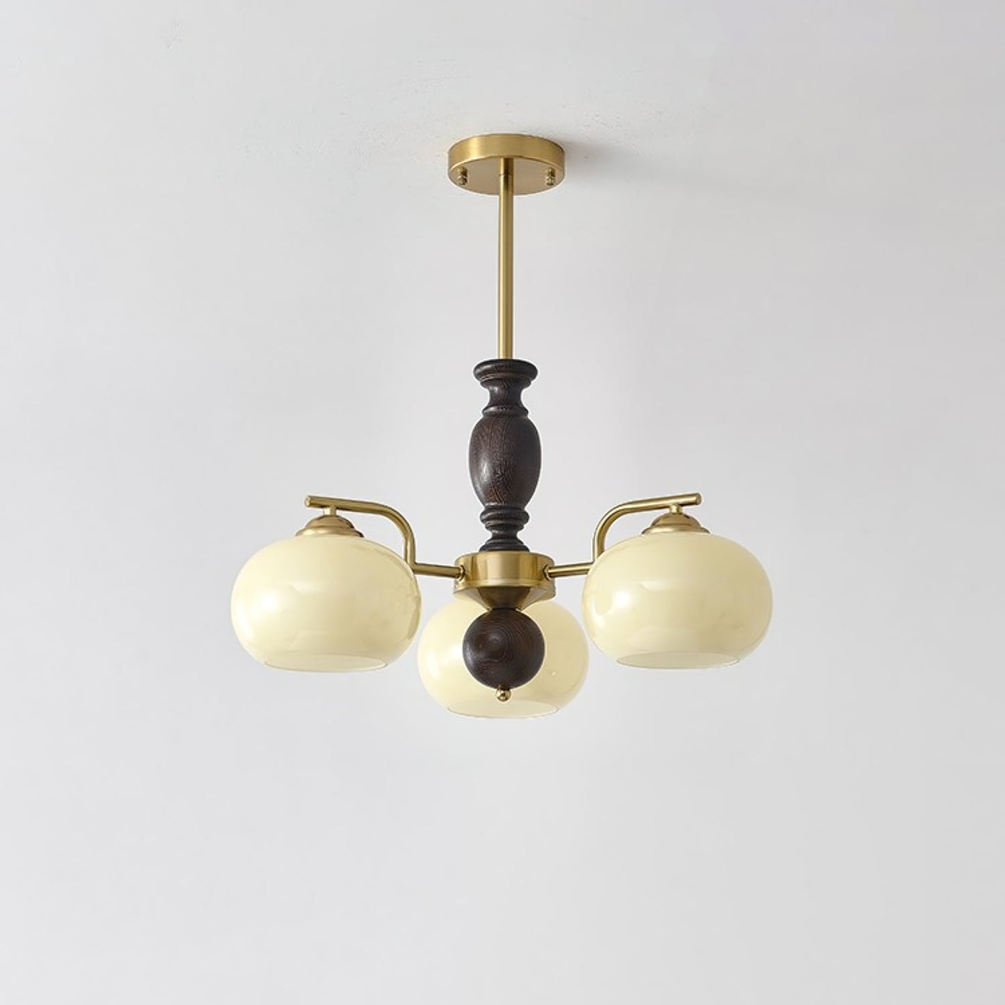 Walnut Beige Orb Chandelier