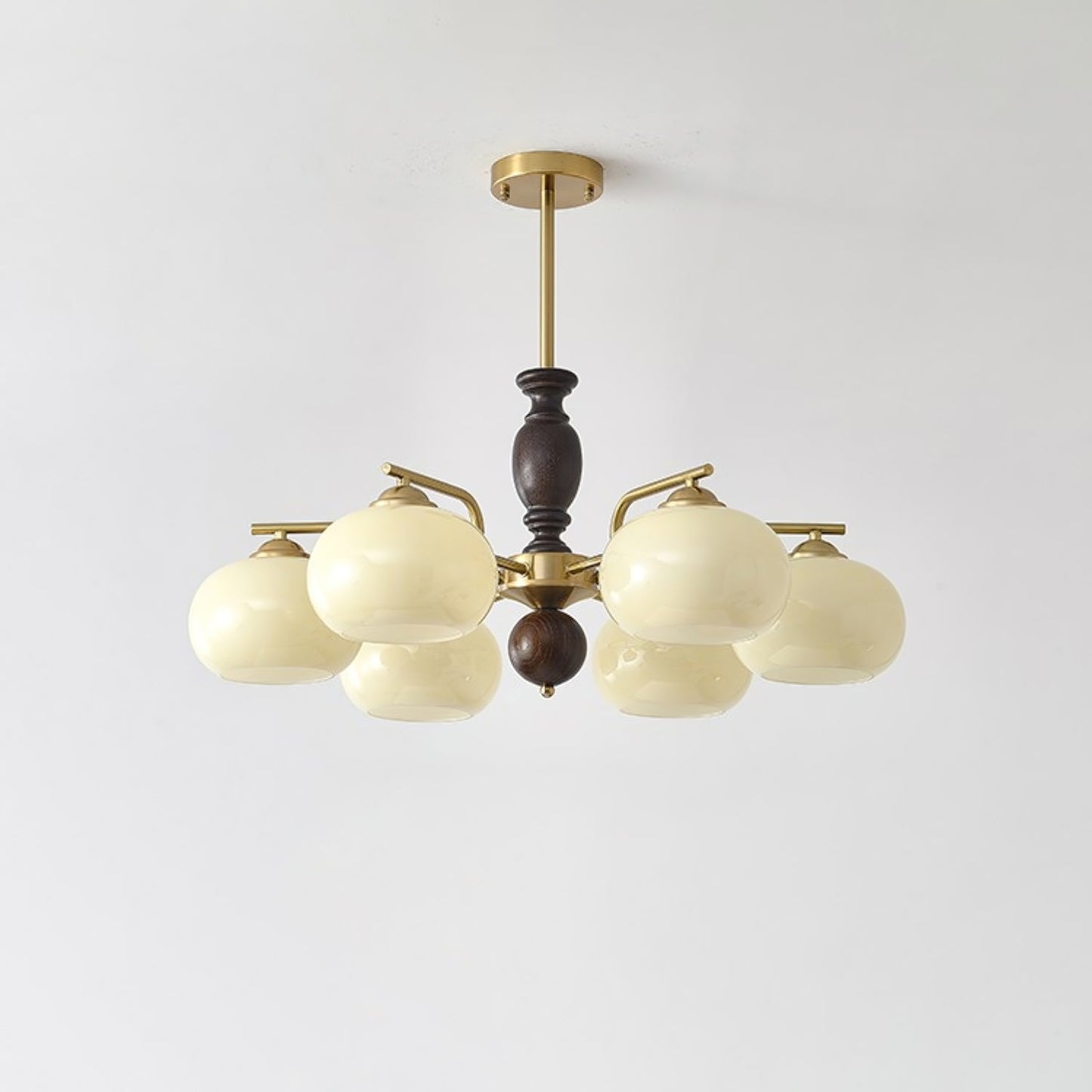 Walnut Beige Orb Chandelier