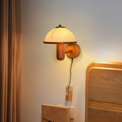Mushroom Wood Wall Lamp
