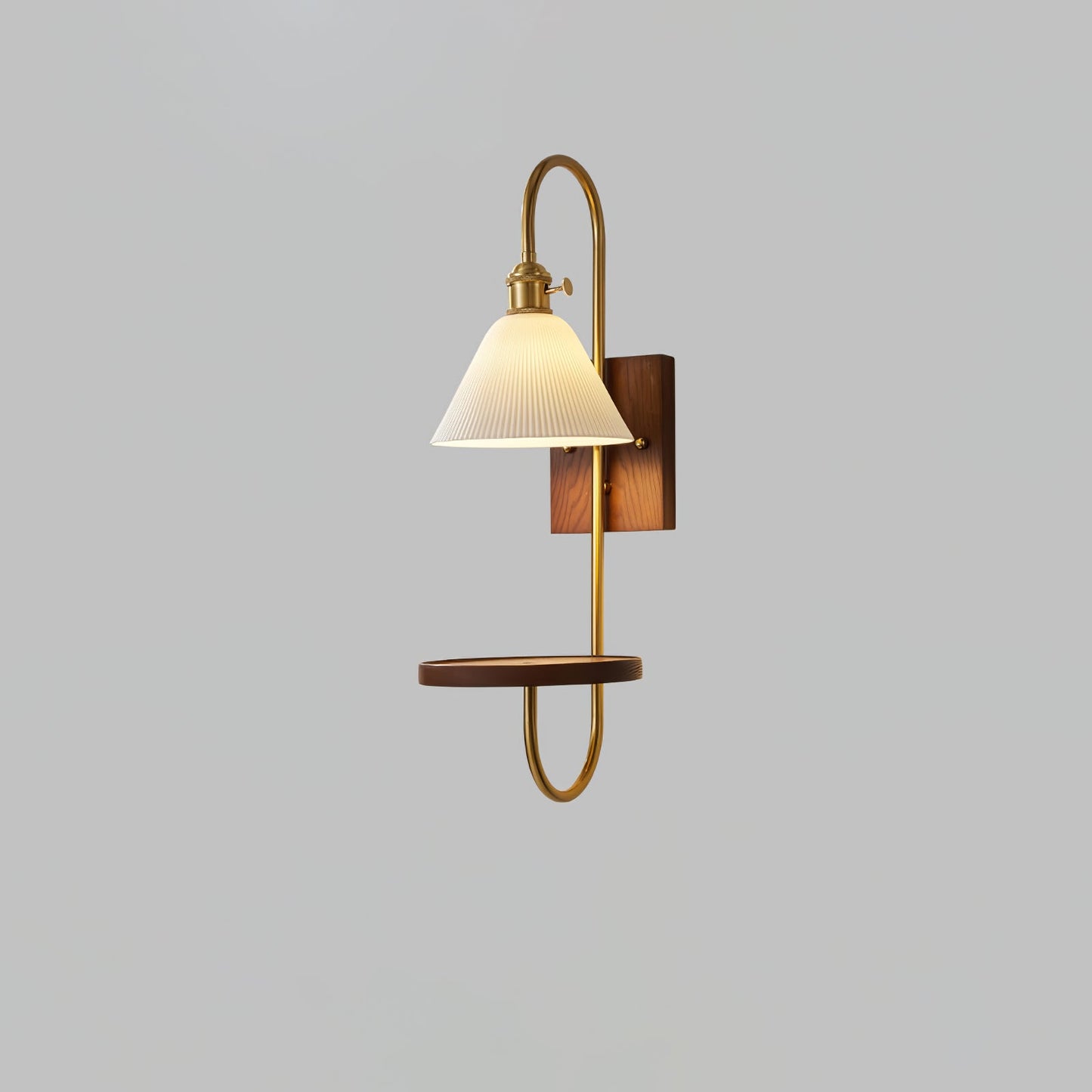 Walnut Shelf Sconce