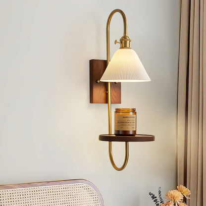 Walnut Shelf Sconce