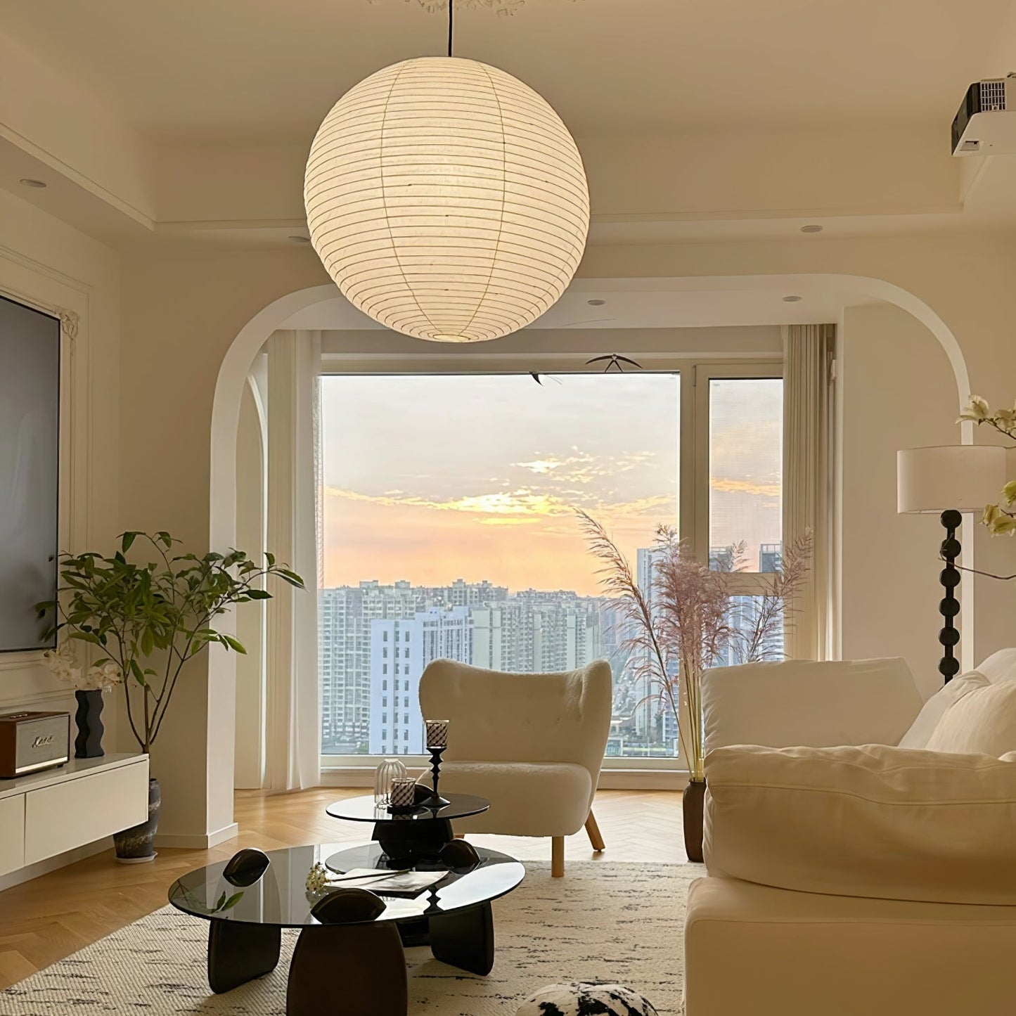 Akari A Round Swag Light