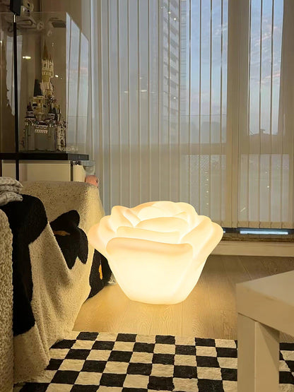 White Rose Shaped LED Table Lamp