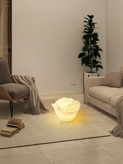 مصباح طاولة LED على شكل وردة بيضاء