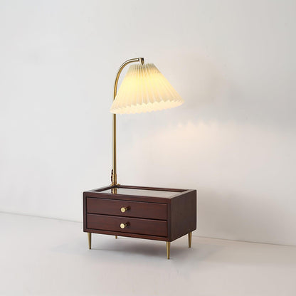 Wood Drawer Table Lamp