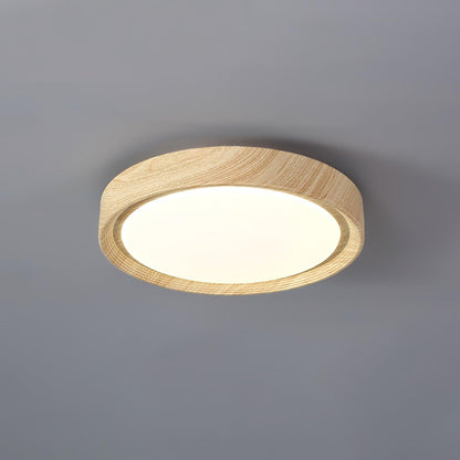 Runde Deckenlampe mit Holzmaserung