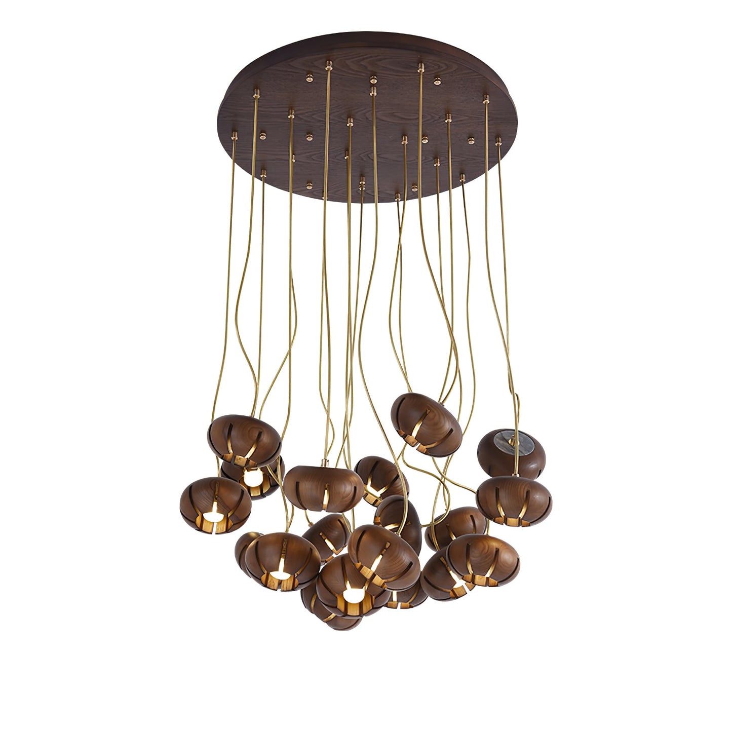 Wood Pumpkin Cluster Chandelier