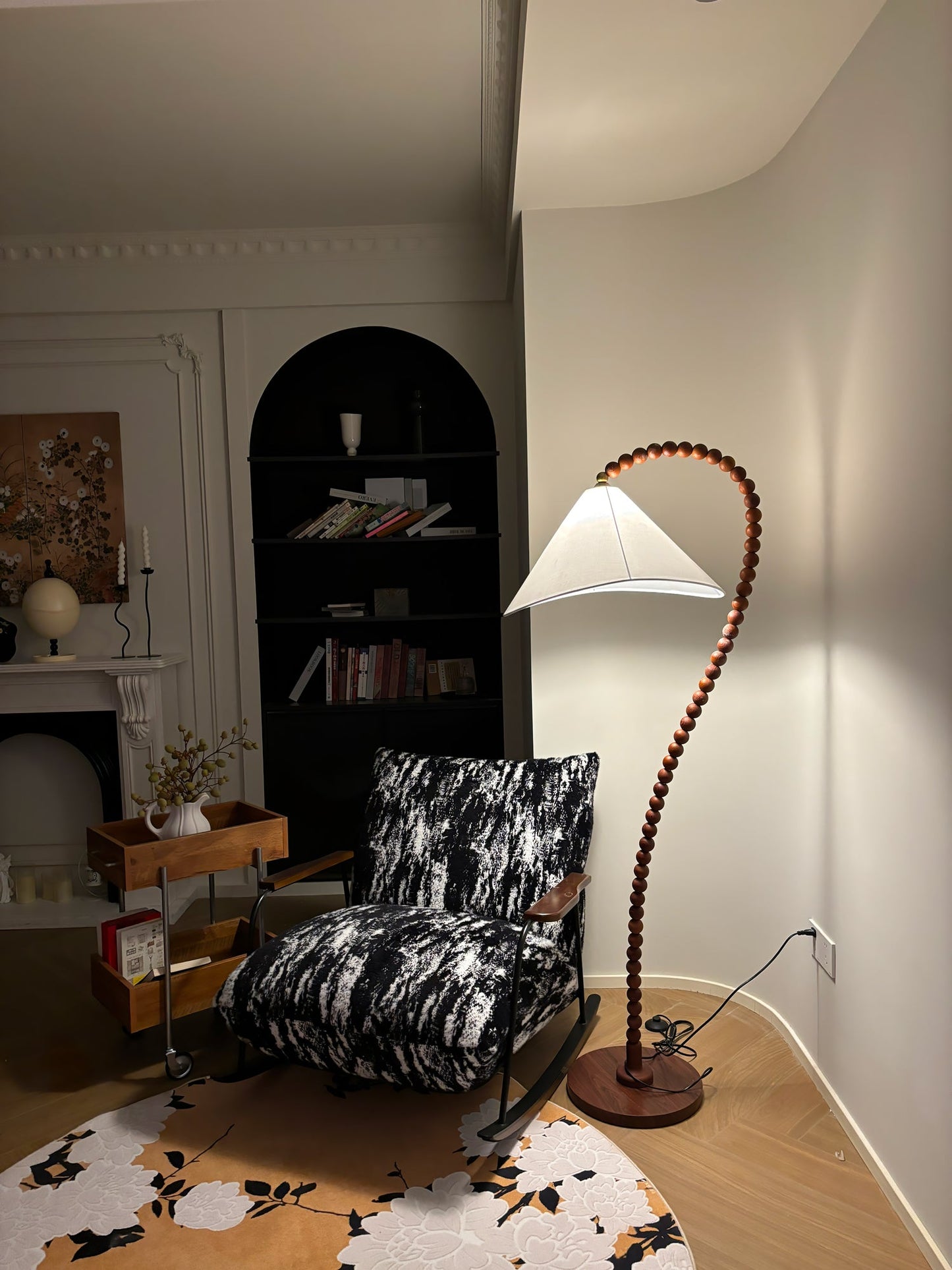 Wooden Bead Floor Lamp