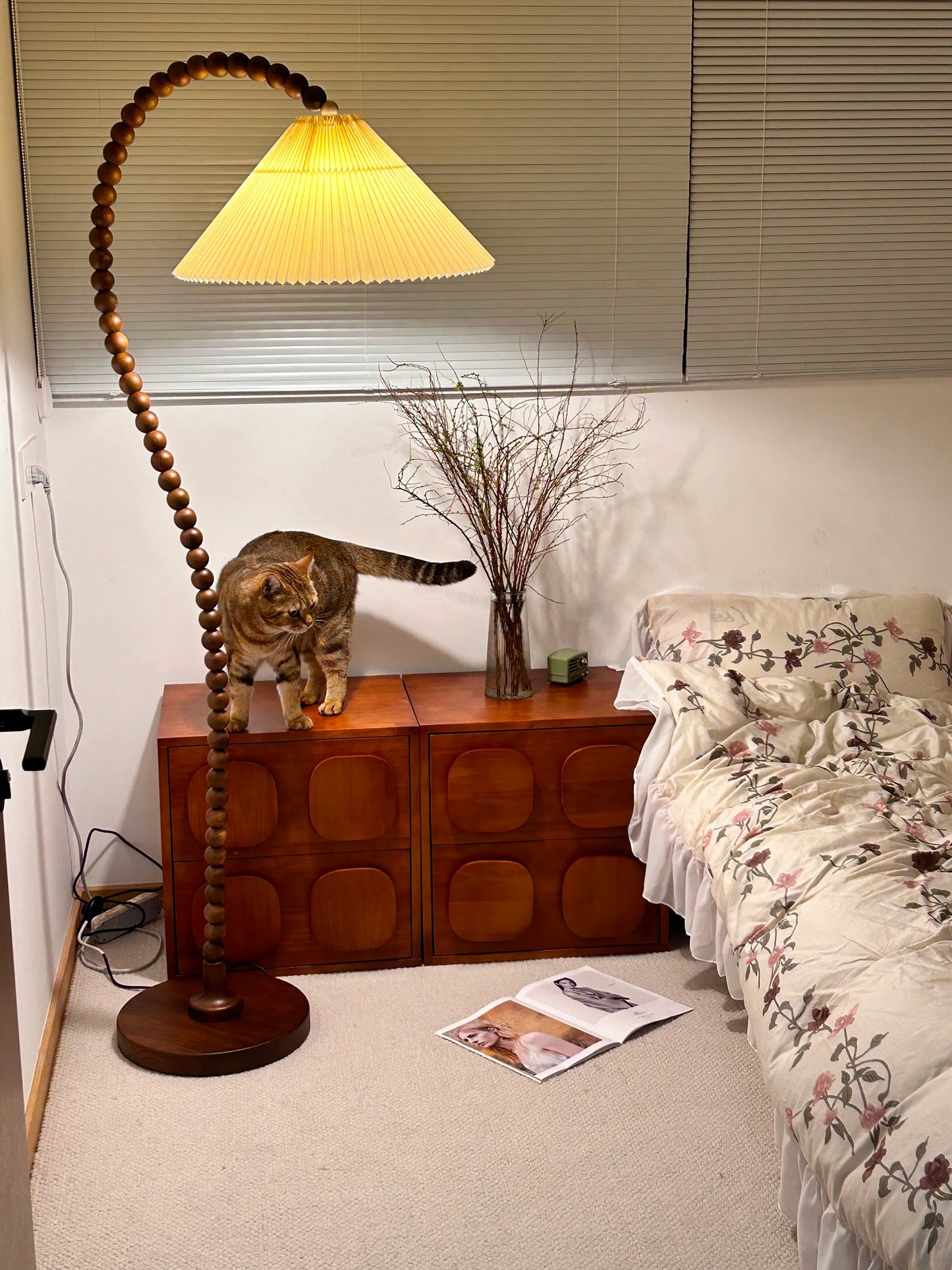 Wooden Bead Floor Lamp