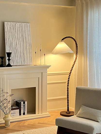 Wooden Bead Floor Lamp