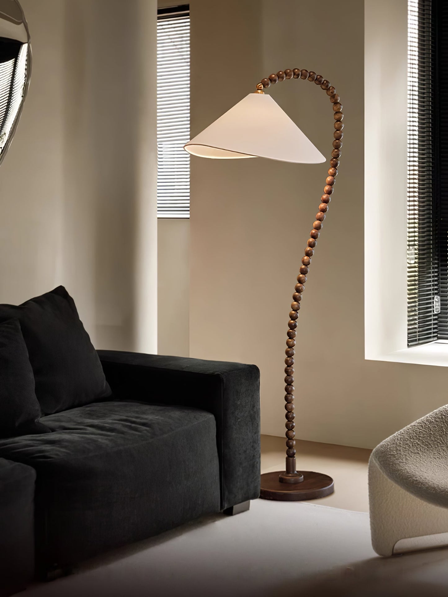 Wooden Bead Floor Lamp