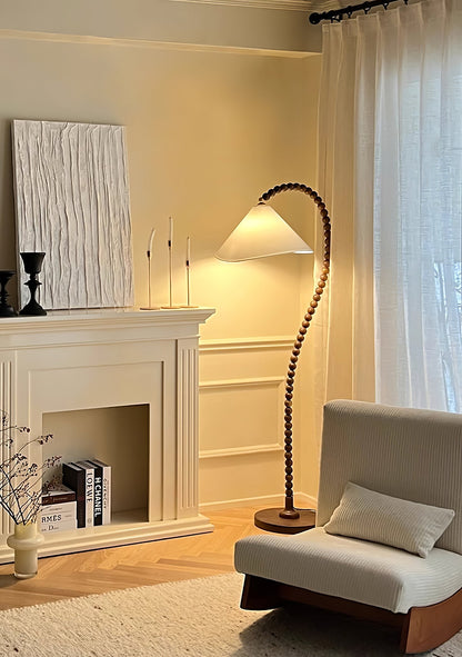 Wooden Bead Floor Lamp