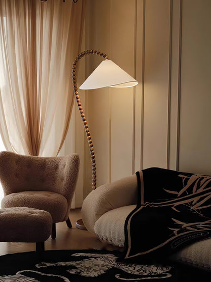 Wooden Bead Floor Lamp