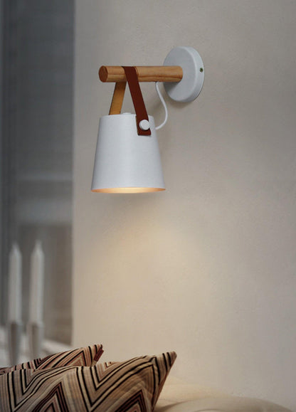 Wooden Conical Wall Light