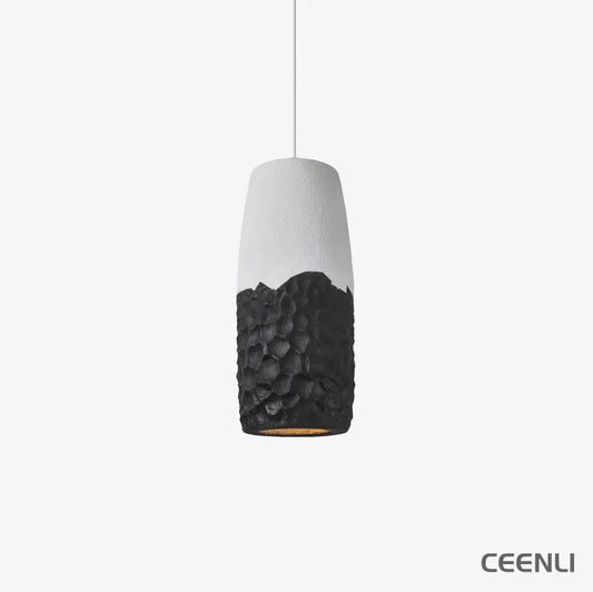 Acorn Pendant Lamp ∅ 7.9″ x H 19.7″ / Dia 20cm x H 50cm / White + Black Pendant light