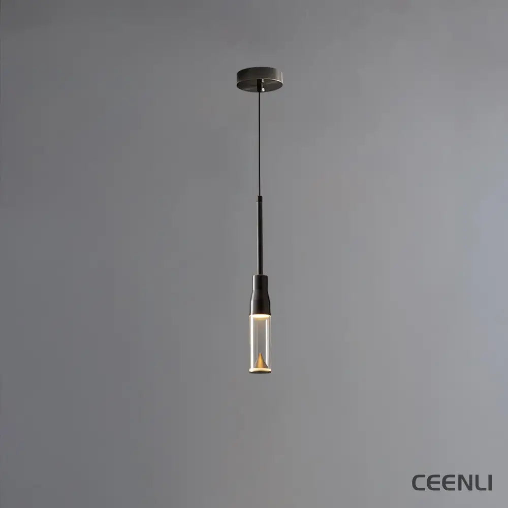 Acrylic Hat Plate Pendant Light Model A ∅ 1.6″ x H 13.8″ / Dia 4cm x H 35cm / Black / Three-Color Changing Light