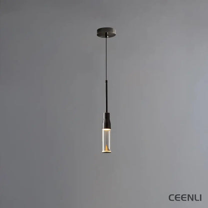 Acrylic Hat Plate Pendant Light Model A ∅ 1.6″ x H 13.8″ / Dia 4cm x H 35cm / Black / Three-Color Changing Light