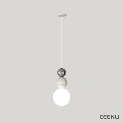 Acrylic Three Ball Pendant Lamp ∅ 4.7″ x H 9.8″ / Dia 12cm x H 25cm / Chrome?+ White Pendant light