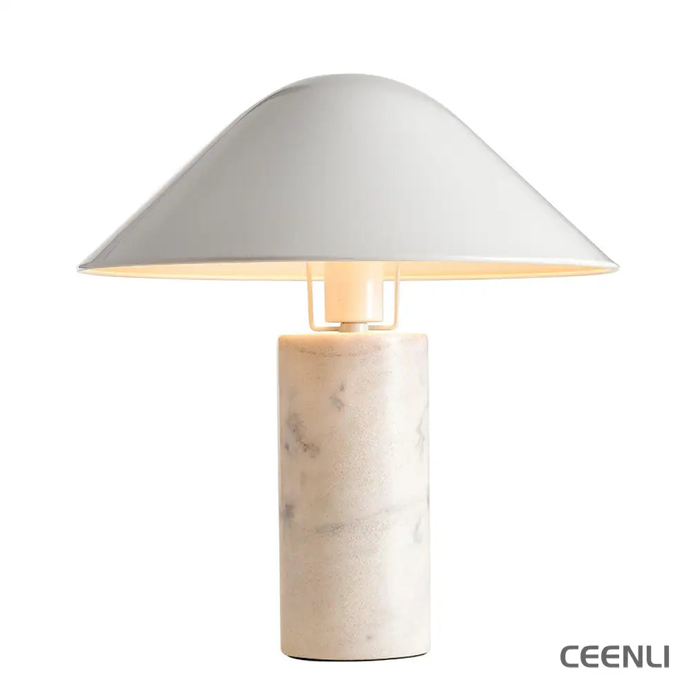 Adelaide Marble Table Lamp ∅ 14.9″ x H 16.5″ / Dia 38cm x H 42cm / White / US plug Table lamp