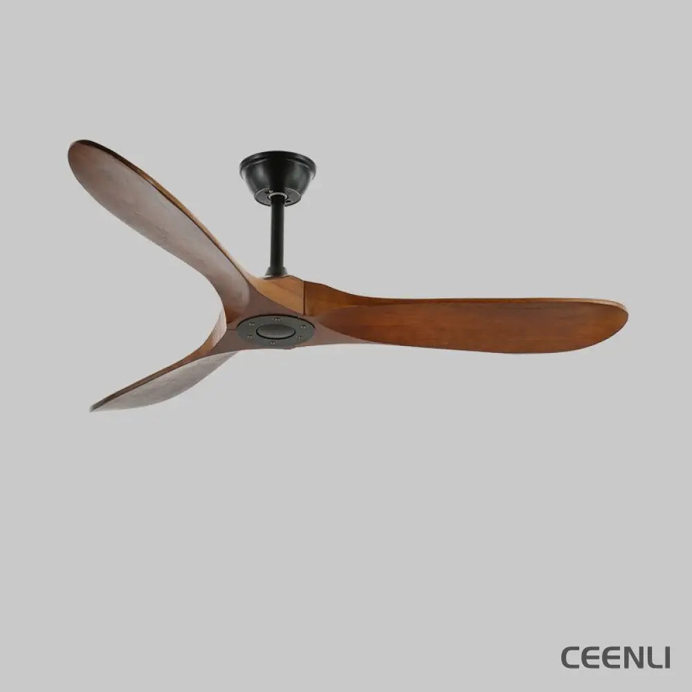 Aero Breeze 42’’/52’’ Ceiling Fan ∅ 52″ X H 9.8″ / Walnut Wood Grain & Black Ceiling fan