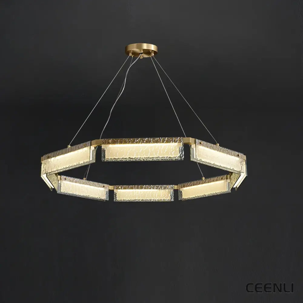 Asner LED Chandelier ∅ 36″ x H 3.7″ / Dia 91.5cm x H 9.5cm / Polished Brass / Warm White Chandelier