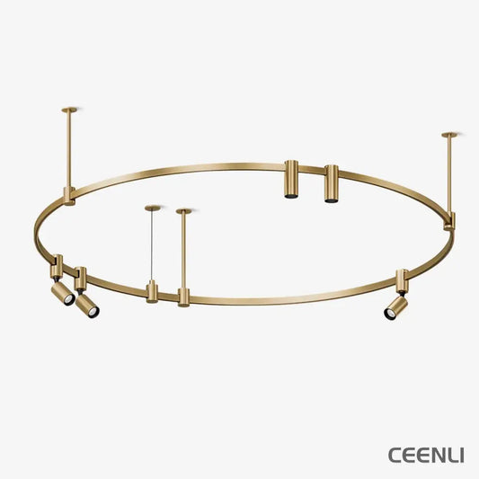 Auroom Round Chandelier ∅ 35.4″ x H 25.6″ / Dia 90cm x H 65cm / Gold / Warm Light Chandelier