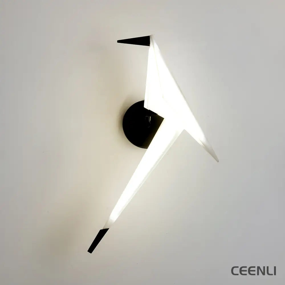 Avian Serenity Wall Lamp ∅ 7.9″ x H 19.7″ / Dia 20cm x H 50cm / Warm Light / Black & White Wall lamp