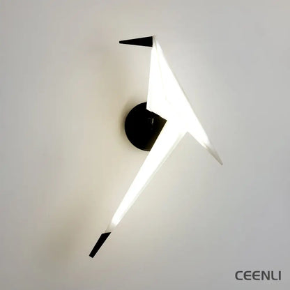 Avian Serenity Wall Lamp ∅ 7.9″ x H 19.7″ / Dia 20cm x H 50cm / Warm Light / Black & White Wall lamp