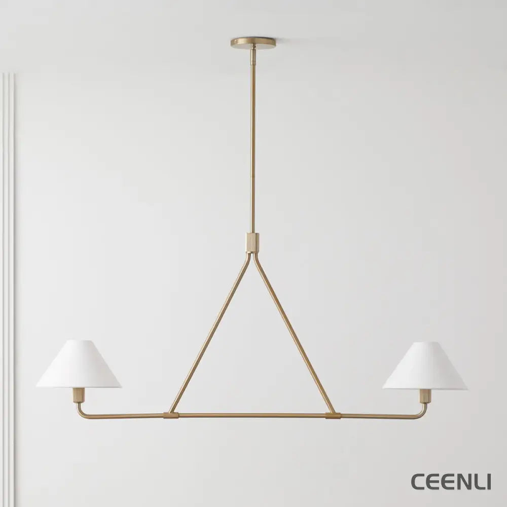 Beatrix Chandelier 2 Heads ∅ 27.6″ x H 18.9″ / Dia 70cm x H 48cm / Brass & White Chandelier
