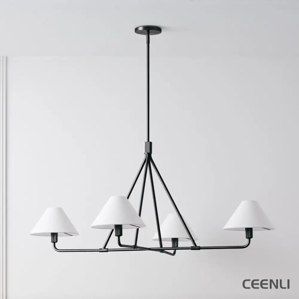 Beatrix Chandelier 4 Heads ∅ 43.3″ x H 18.9″ / Dia 110cm x H 48cm / Black & White Chandelier