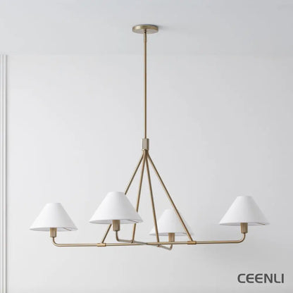 Beatrix Chandelier 4 Heads ∅ 43.3″ x H 18.9″ / Dia 110cm x H 48cm / Brass & White Chandelier