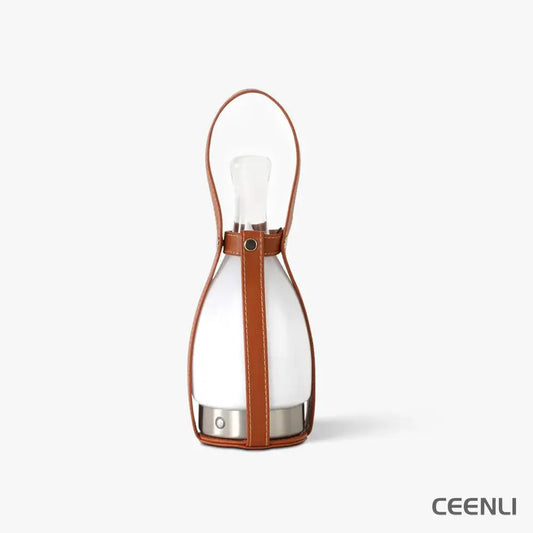 Bell Portable Built-in Battery Table Lamp ∅ 4.3″ x H 11.8″/ Dia 11cm x H 30cm / Brown & White / Touch Table lamp