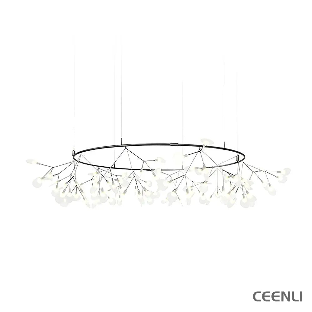 Black Firefly LED Chandelier 135heads Dia 105cm x H 35cm / ∅ 41.3″ x H 11.8″ / Warm Light / Wall switch Chandelier