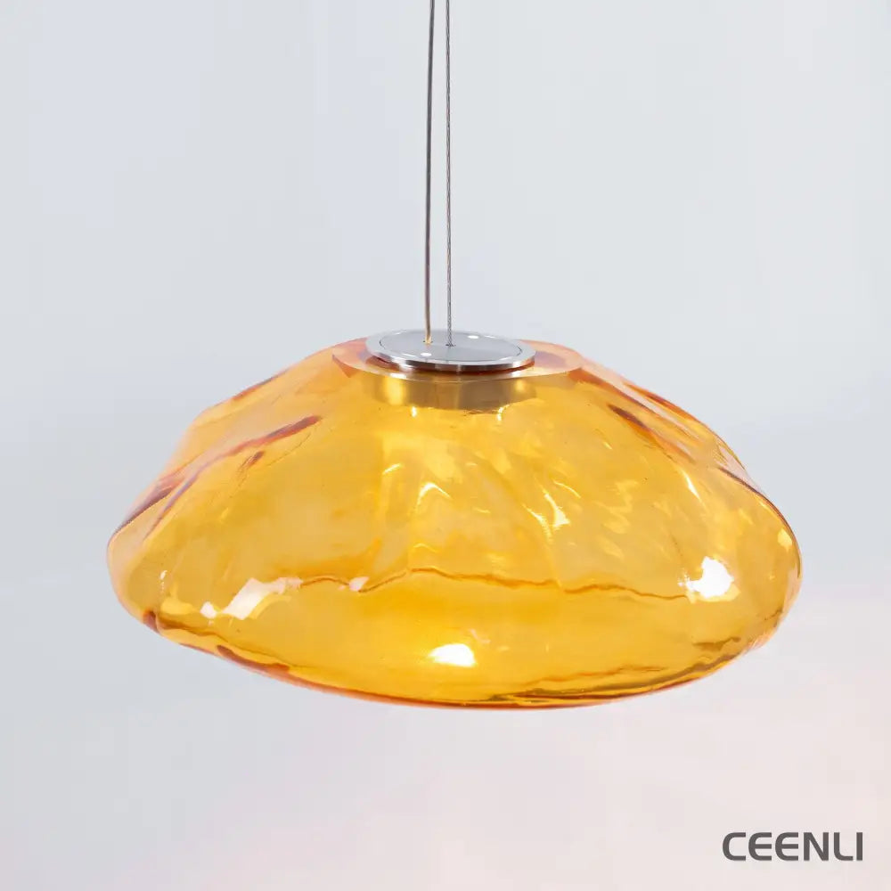 Blown Glass Random Pendant Light Dia 30cm x H 23cm / Amber Pendant light