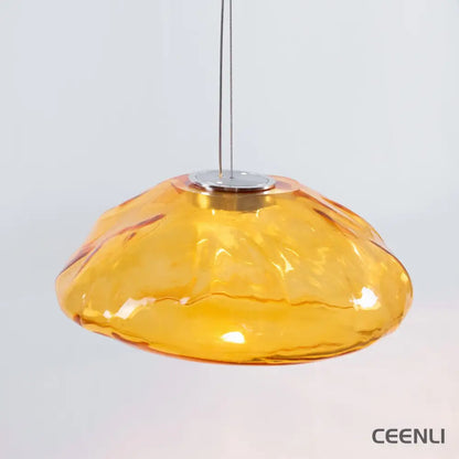 Blown Glass Random Pendant Light Dia 30cm x H 23cm / Amber Pendant light