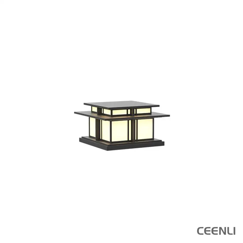 Boilyn Outdoor Pillar Light Model A: L 13.2″ x W 13.2″ x H 7.5″ / L 33.5cm x W 33.5cm x H 19cm / Wired Version / Warm