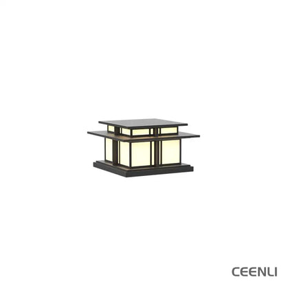 Boilyn Outdoor Pillar Light Model A: L 13.2″ x W 13.2″ x H 7.5″ / L 33.5cm x W 33.5cm x H 19cm / Wired Version / Warm