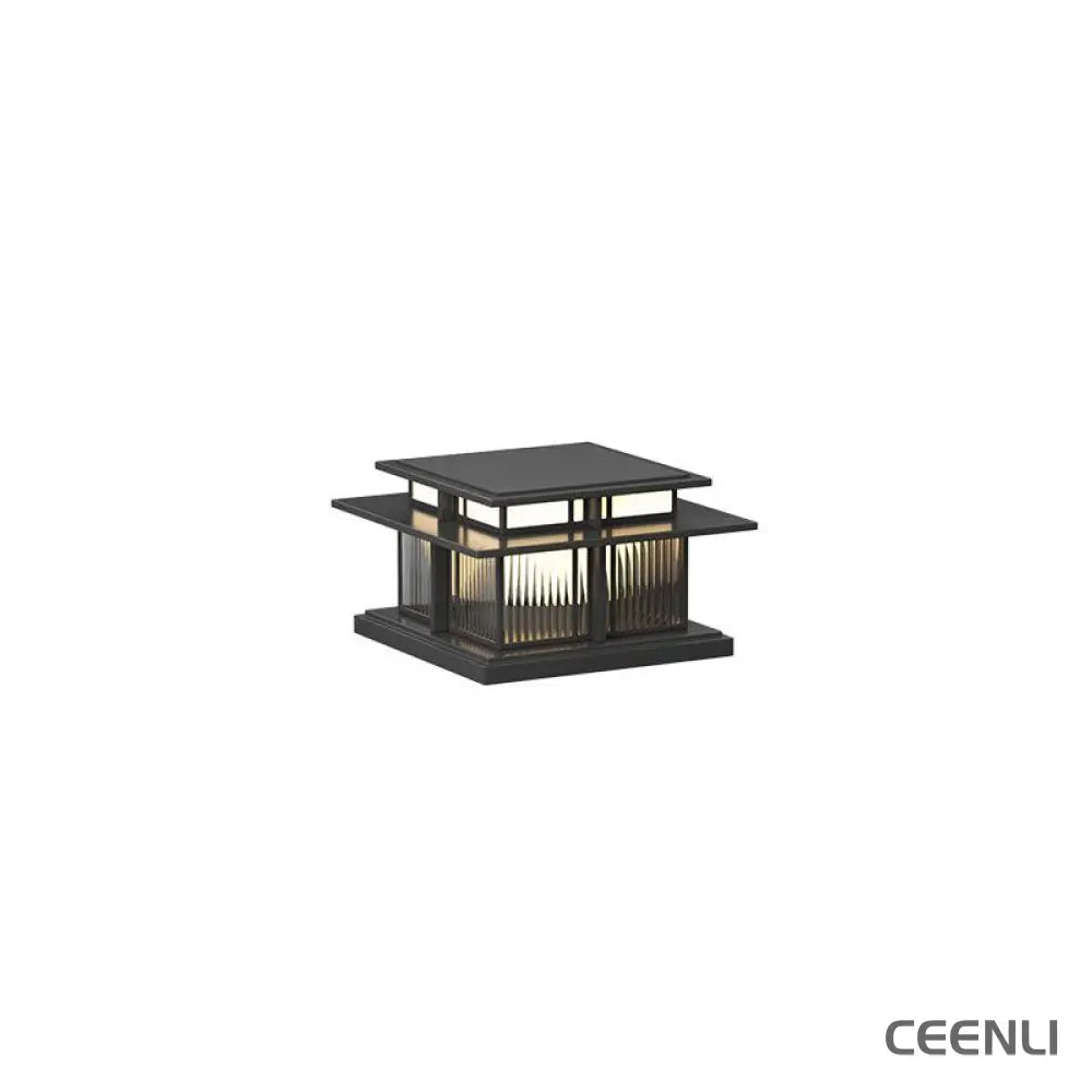 Boilyn Outdoor Pillar Light Model B: L 13.2″ x W 13.2″ x H 7.5″ / L 33.5cm x W 33.5cm x H 19cm / Wired Version / Warm