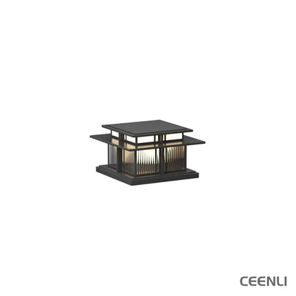 Boilyn Outdoor Pillar Light Model B: L 13.2″ x W 13.2″ x H 7.5″ / L 33.5cm x W 33.5cm x H 19cm / Wired Version / Warm