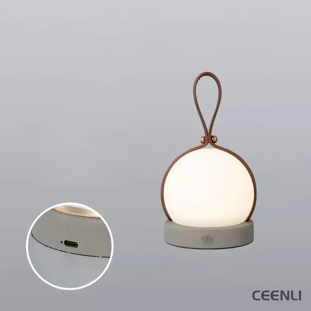 Bola Lantern Built-in Battery Table Lamp ∅ 3.9″ x H 4.7″ / Dia 10cm x H 12cm / Brown + Dark gray / Touch Switch Table