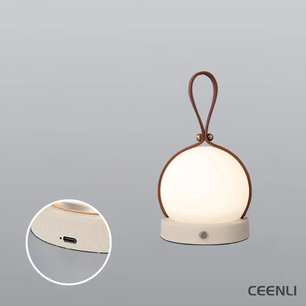 Bola Lantern Built-in Battery Table Lamp ∅ 3.9″ x H 4.7″ / Dia 10cm x H 12cm / Brown + Khaki / Touch Switch Table lamp